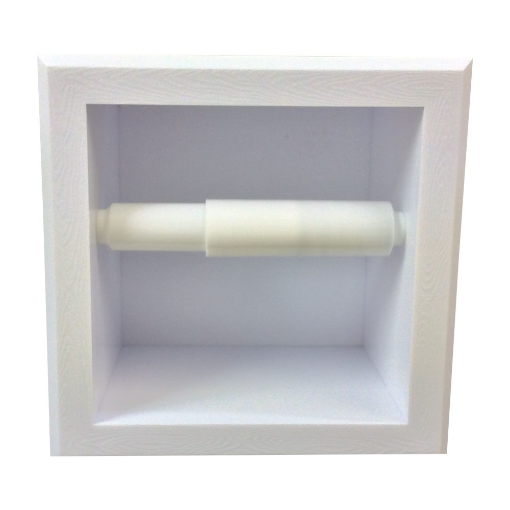 Rebel-7 recessed in wall plastic toilet paper holder - 5.5 x 5.5 - WG Wood  Products