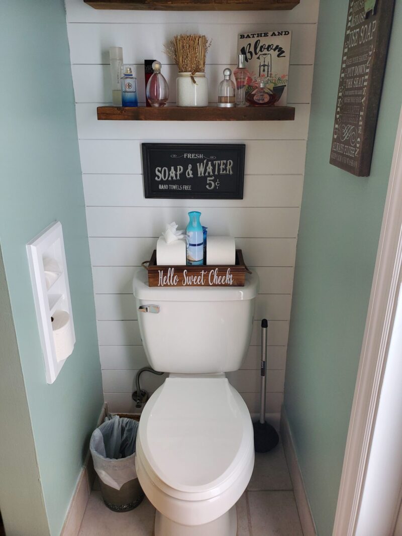 Brentwood-12 recessed in wall solid wood double toilet paper holder - holds any size rolls - 7 x 14.5 - Image 7