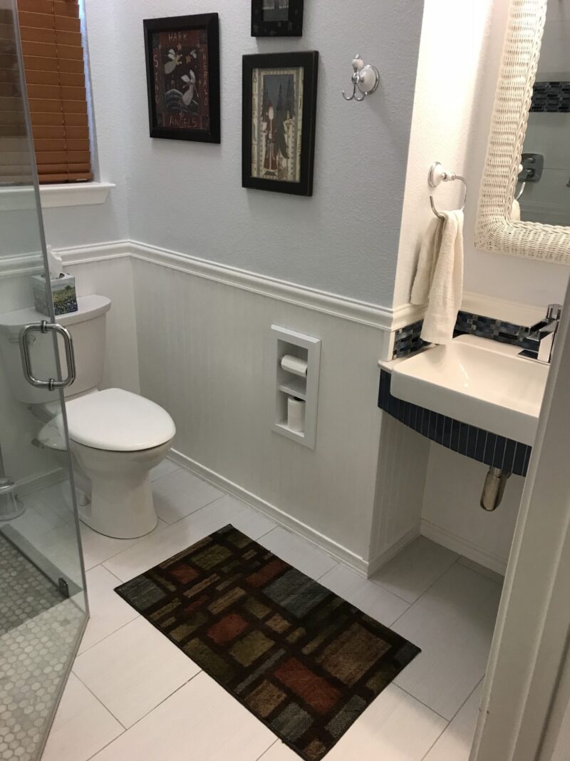 Brentwood-12 recessed in wall solid wood double toilet paper holder - holds any size rolls - 7 x 14.5 - Image 11