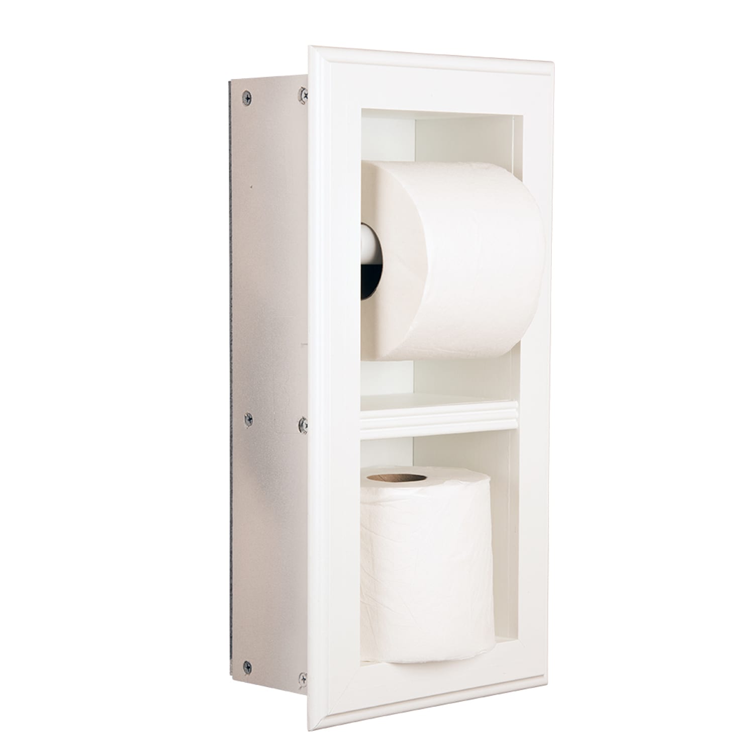 Double wall mounted rolls holder for regular toilet paper