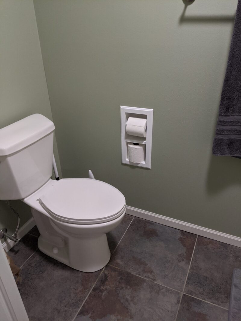 Brentwood-22 recessed in wall solid wood double toilet paper holder - holds any size rolls - 7 x 14.5 - Image 2