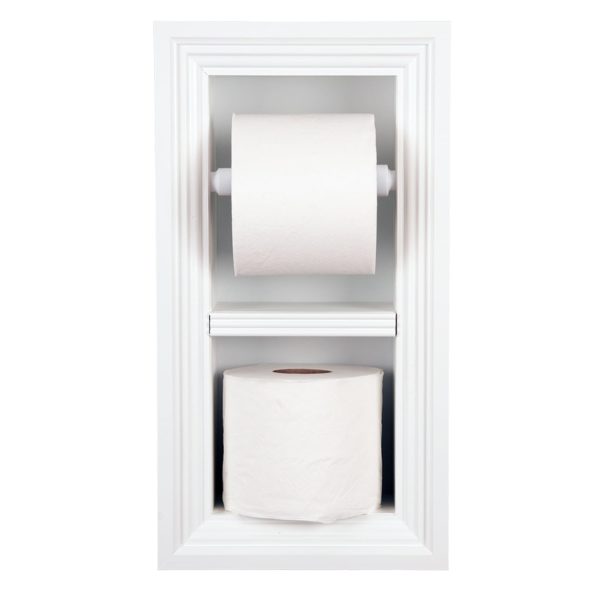 Red Co. 15” x 10” Wall Hanging Wood & Metal Toilet Paper Holder