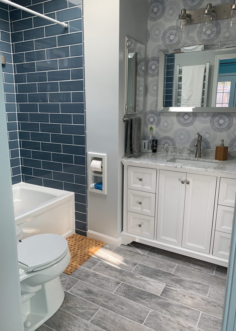 Brentwood-12 recessed in wall solid wood double toilet paper holder - holds any size rolls - 7 x 14.5 - Image 10