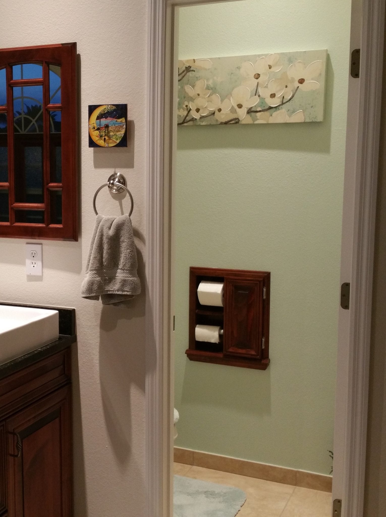 Highlands Solid Wood Recessed in wall Double Toilet Paper holder with