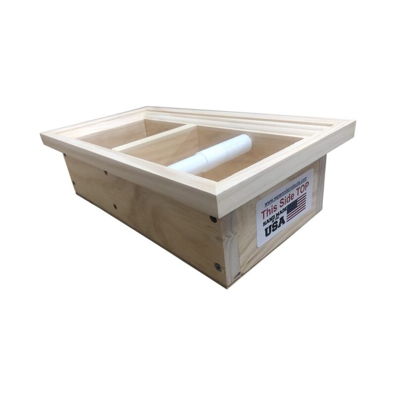 Brentwood-5 recessed in wall solid wood double toilet paper holder - holds any size rolls - 7 x 14.5 - Image 4