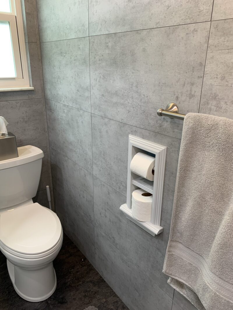 Brentwood-18 recessed in wall solid wood double toilet paper holder - holds any size rolls - 7 x 14.5 - Image 5