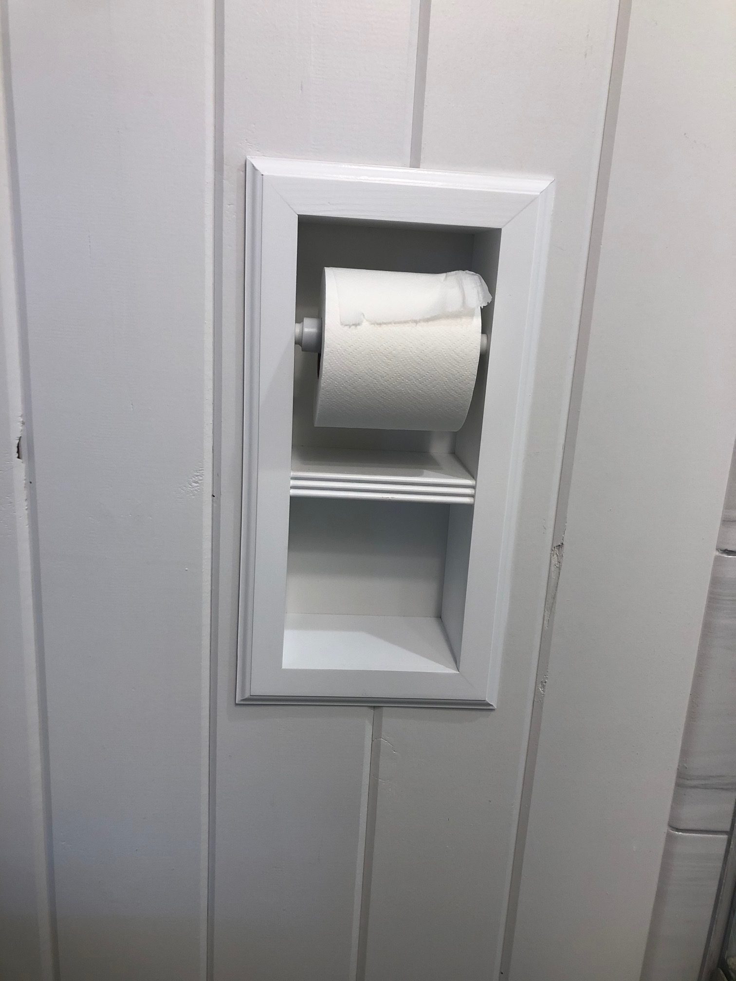 Paper Towel Hold/ Wall or Under Cabinet Wood Unfinished 