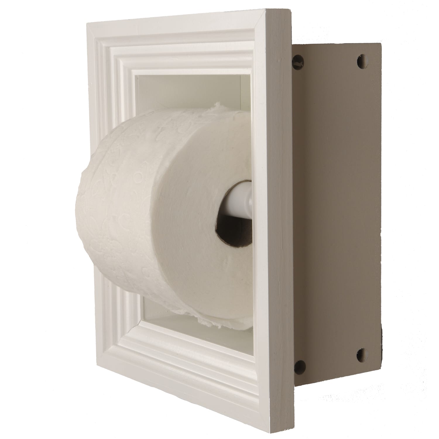 Taylor-3 recessed in wall Solid Wood toilet paper holder, holds