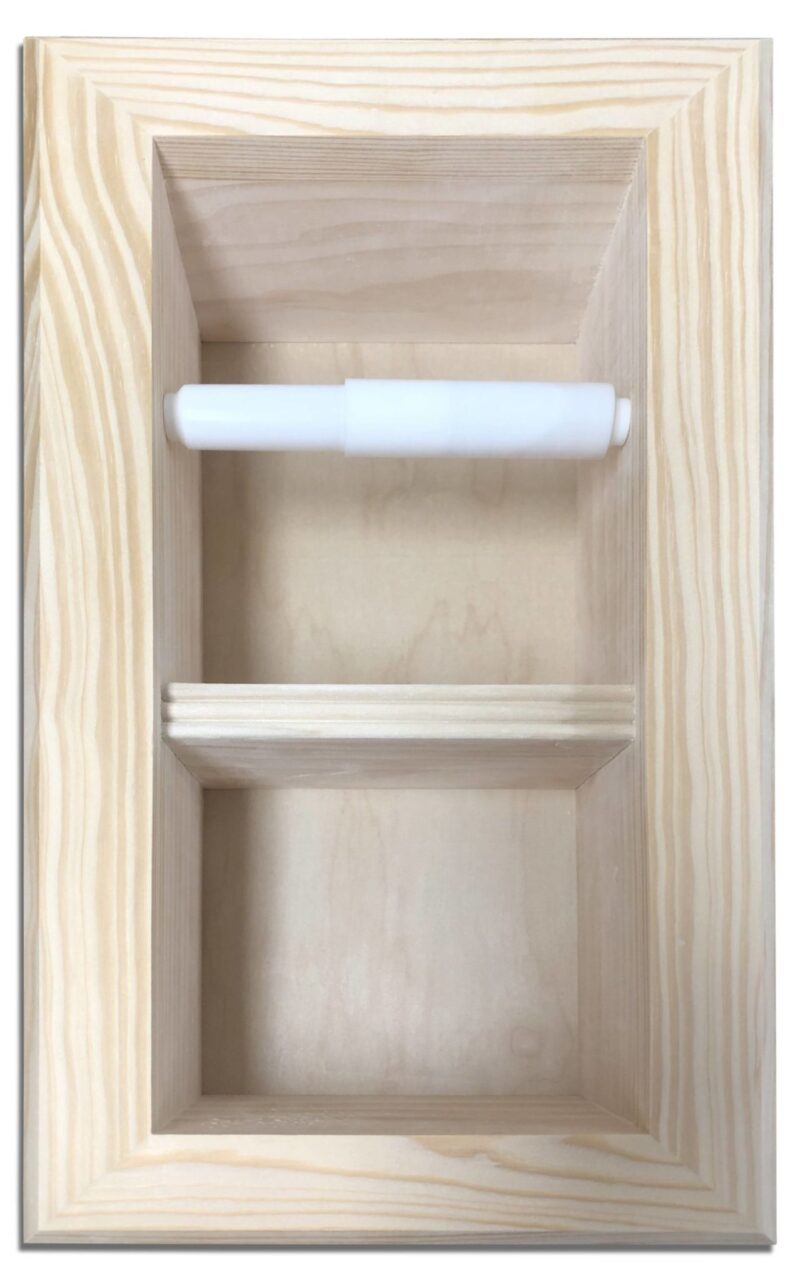 Brentwood-12 recessed in wall solid wood double toilet paper holder - holds any size rolls - 7 x 14.5 - Image 12