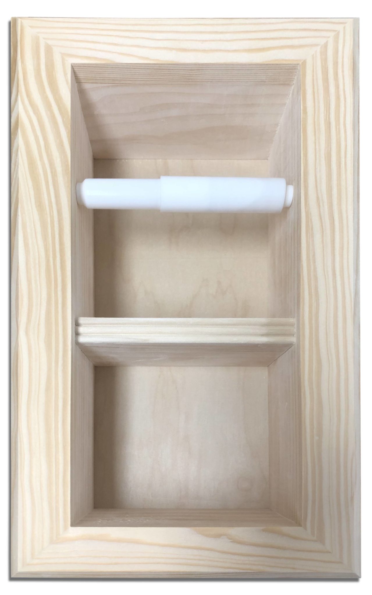 Brentwood-18 recessed in wall solid wood double toilet paper holder - holds  any size rolls - 7 x 14.5