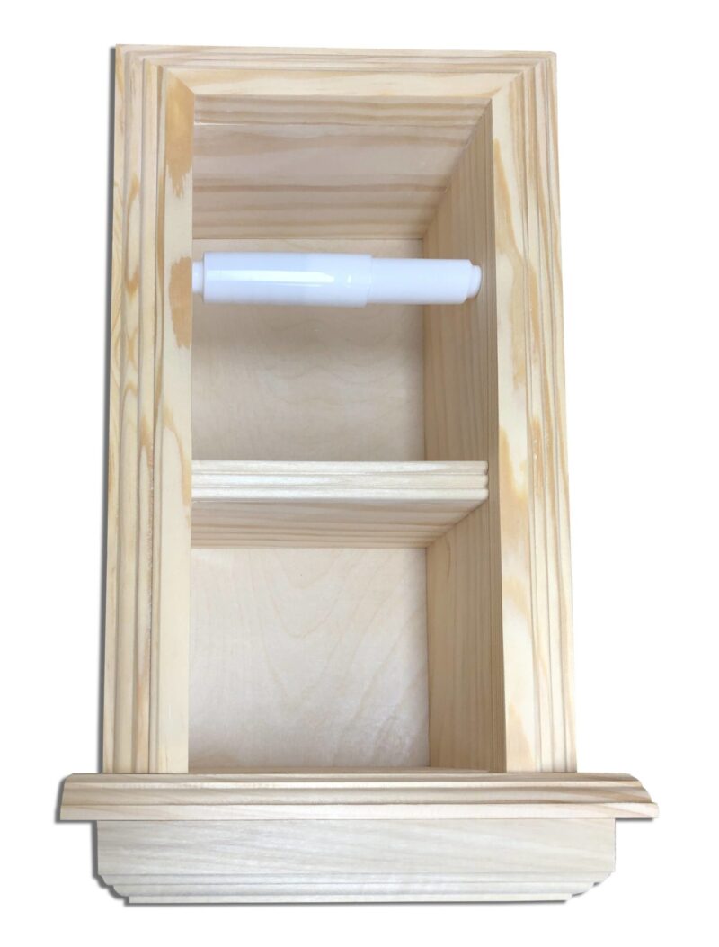 Brentwood-18 recessed in wall solid wood double toilet paper holder - holds any size rolls - 7 x 14.5 - Image 7