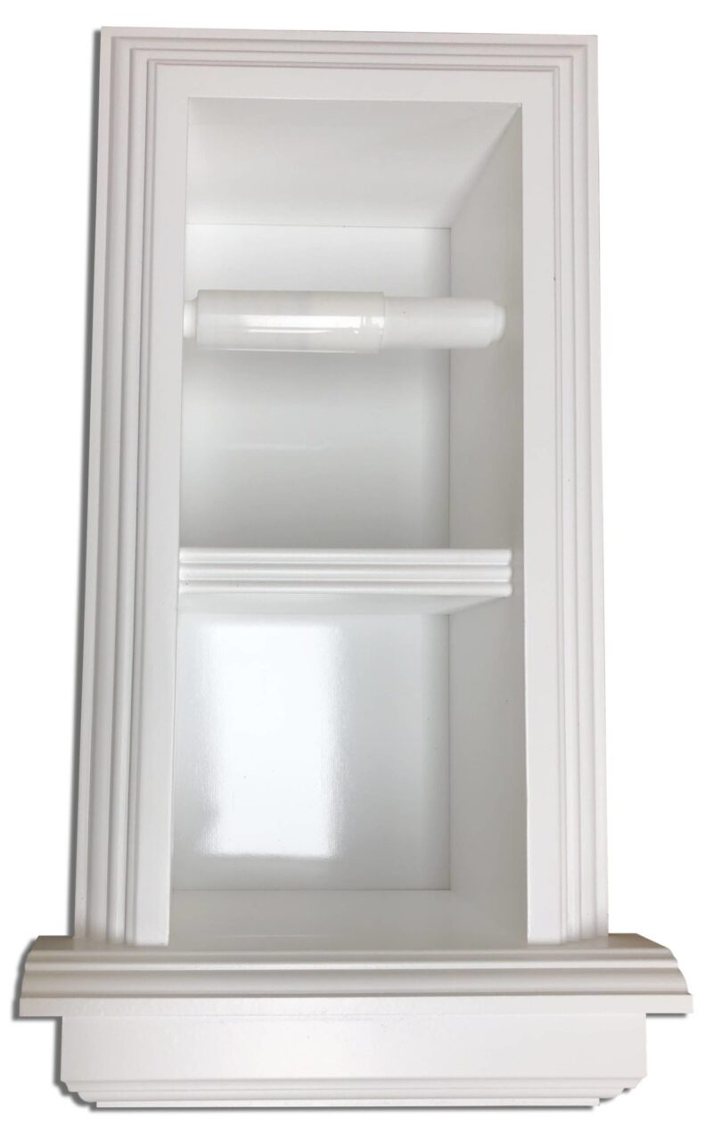 Brentwood-18 recessed in wall solid wood double toilet paper holder - holds any size rolls - 7 x 14.5 - Image 12