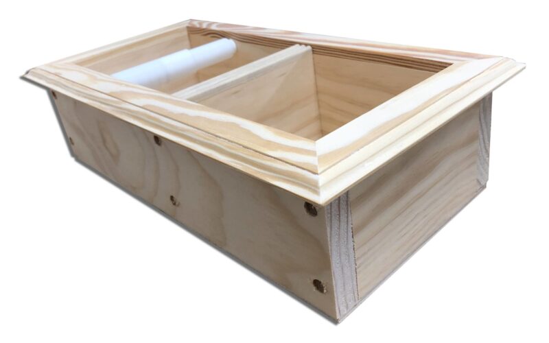Brentwood-22 recessed in wall solid wood double toilet paper holder - holds any size rolls - 7 x 14.5 - Image 8