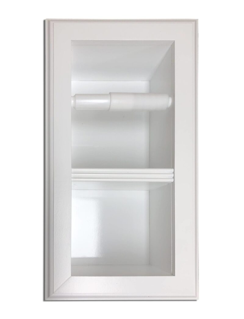 Brentwood-22 recessed in wall solid wood double toilet paper holder - holds any size rolls - 7 x 14.5 - Image 12