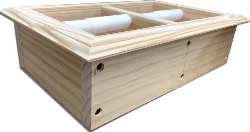 Brentwood-23 recessed in wall solid wood double toilet paper holder - holds any size rolls - 7 x 14.5 - Image 4