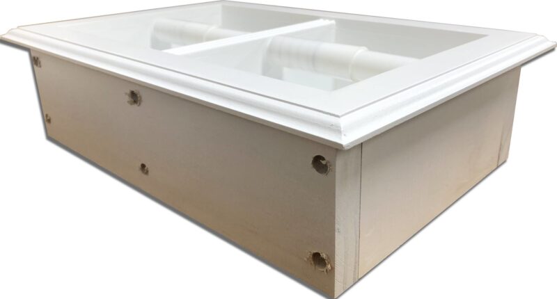 Brentwood-23 recessed in wall solid wood double toilet paper holder - holds any size rolls - 7 x 14.5 - Image 7
