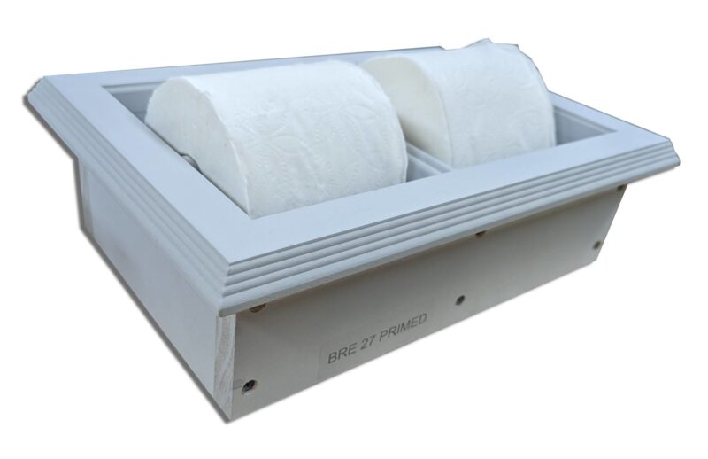 Brentwood-42 recessed in wall solid wood double toilet paper holder - holds any size rolls - 7 x 14.5 - Image 3