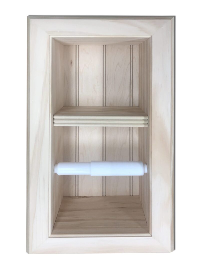 Brentwood-28 recessed in wall solid wood double toilet paper holder - holds any size rolls - 7 x 14.5 - Image 2