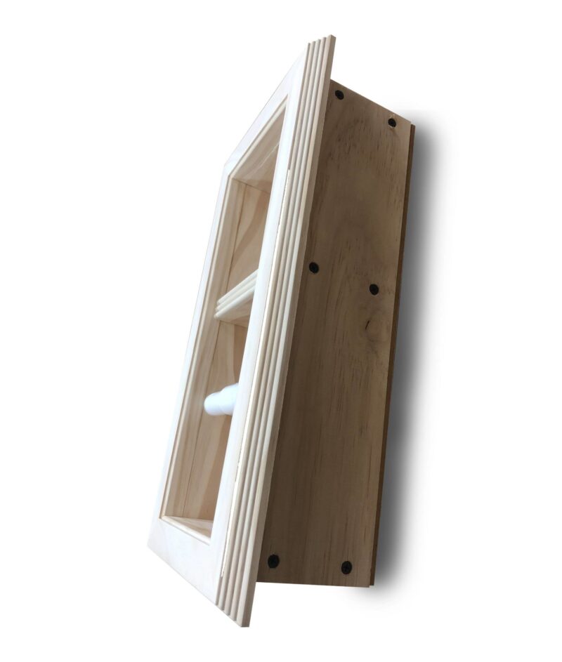 Brentwood-28 recessed in wall solid wood double toilet paper holder - holds any size rolls - 7 x 14.5 - Image 4