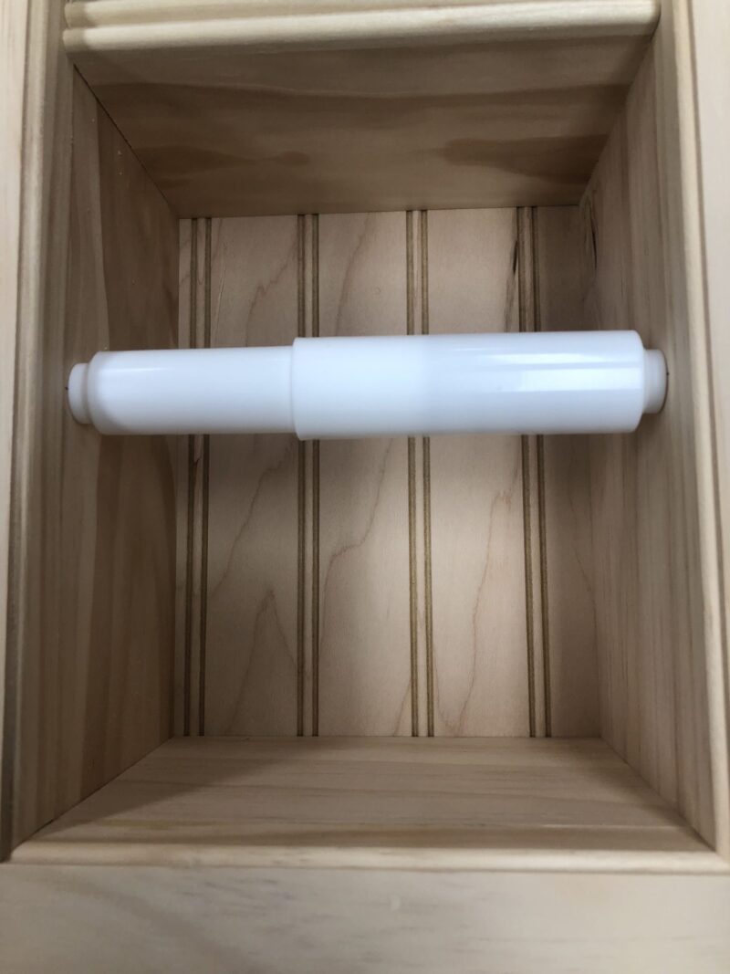 Brentwood-28 recessed in wall solid wood double toilet paper holder - holds any size rolls - 7 x 14.5 - Image 5