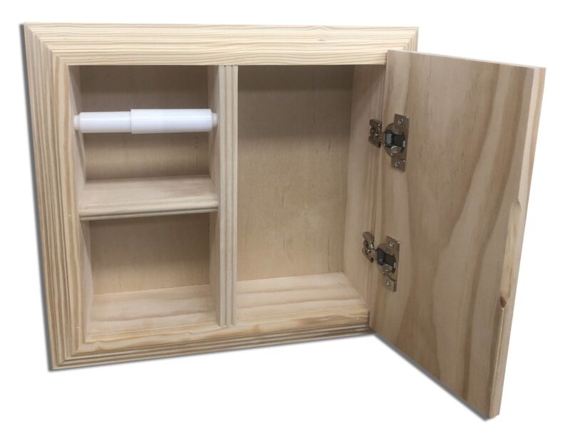 Highlands-17 Solid Wood Recessed in Wall Toilet Paper Holder With Storage Cubby – 14W x 13H - Image 4