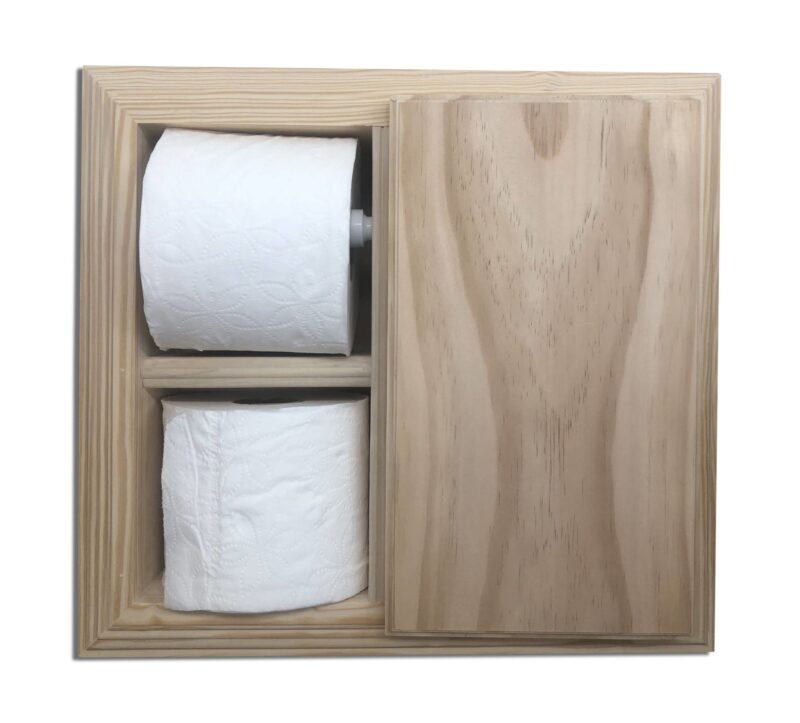 Highlands-17 Solid Wood Recessed in Wall Toilet Paper Holder With Storage Cubby – 14W x 13H - Image 2