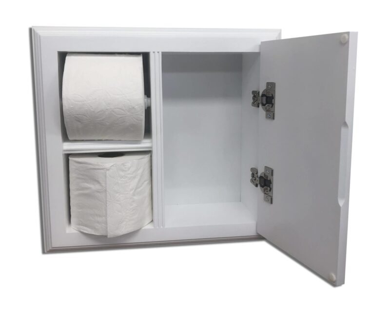 Highlands-17 Solid Wood Recessed in Wall Toilet Paper Holder With Storage Cubby – 14W x 13H - Image 8
