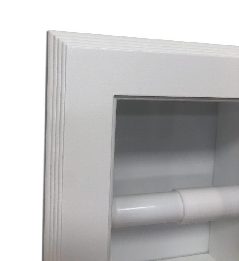 Highlands Solid Wood recessed in the wall Double Toilet Paper holder with extra roll storage 7 x 22.25 - Image 7