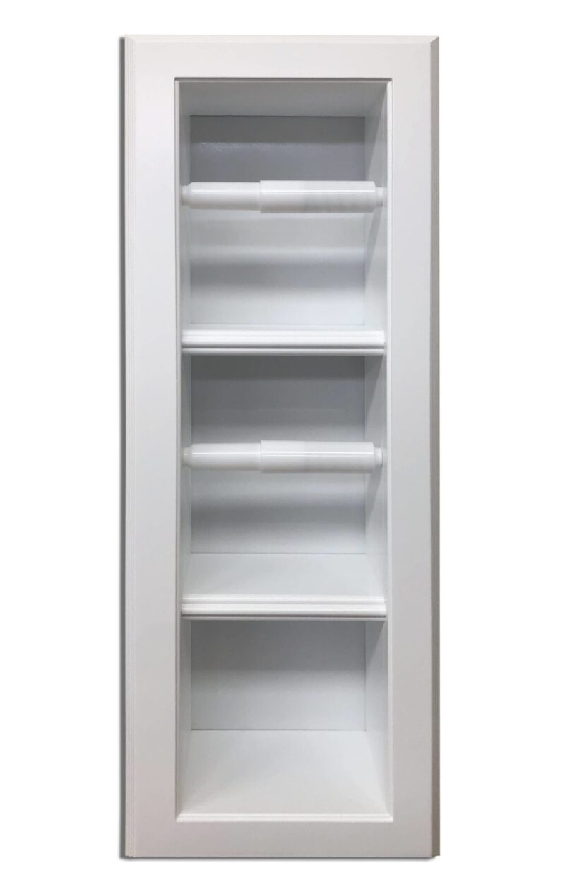 Highlands Solid Wood recessed in the wall Double Toilet Paper holder with extra roll storage 7 x 22.25