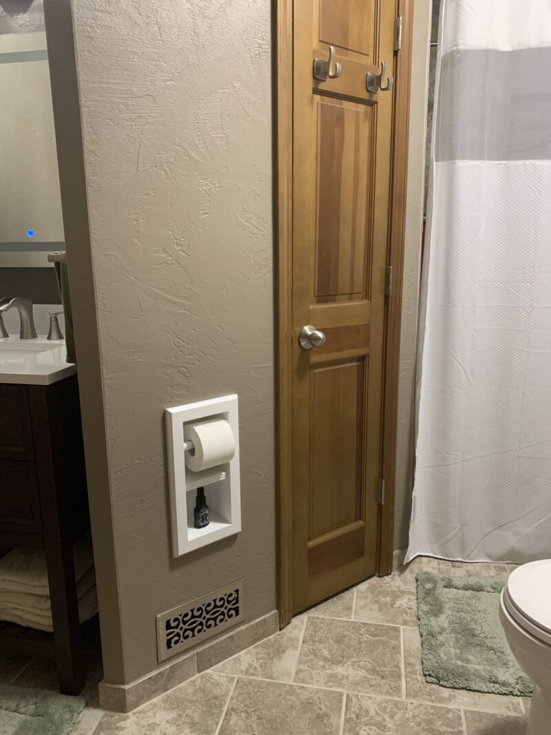 Brentwood-12 recessed in wall solid wood double toilet paper holder - holds any size rolls - 7 x 14.5 - Image 6