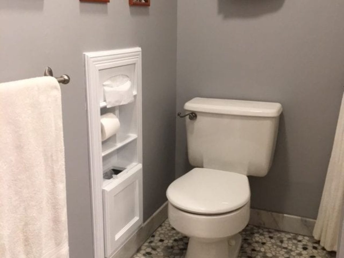 Recessed Toilet Paper Holder with Double Storage Niche