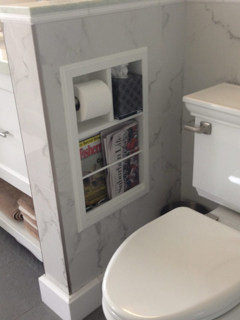 Monterey-15 Combination Toilet Paper Holder Recessed Magazine Rack - WG