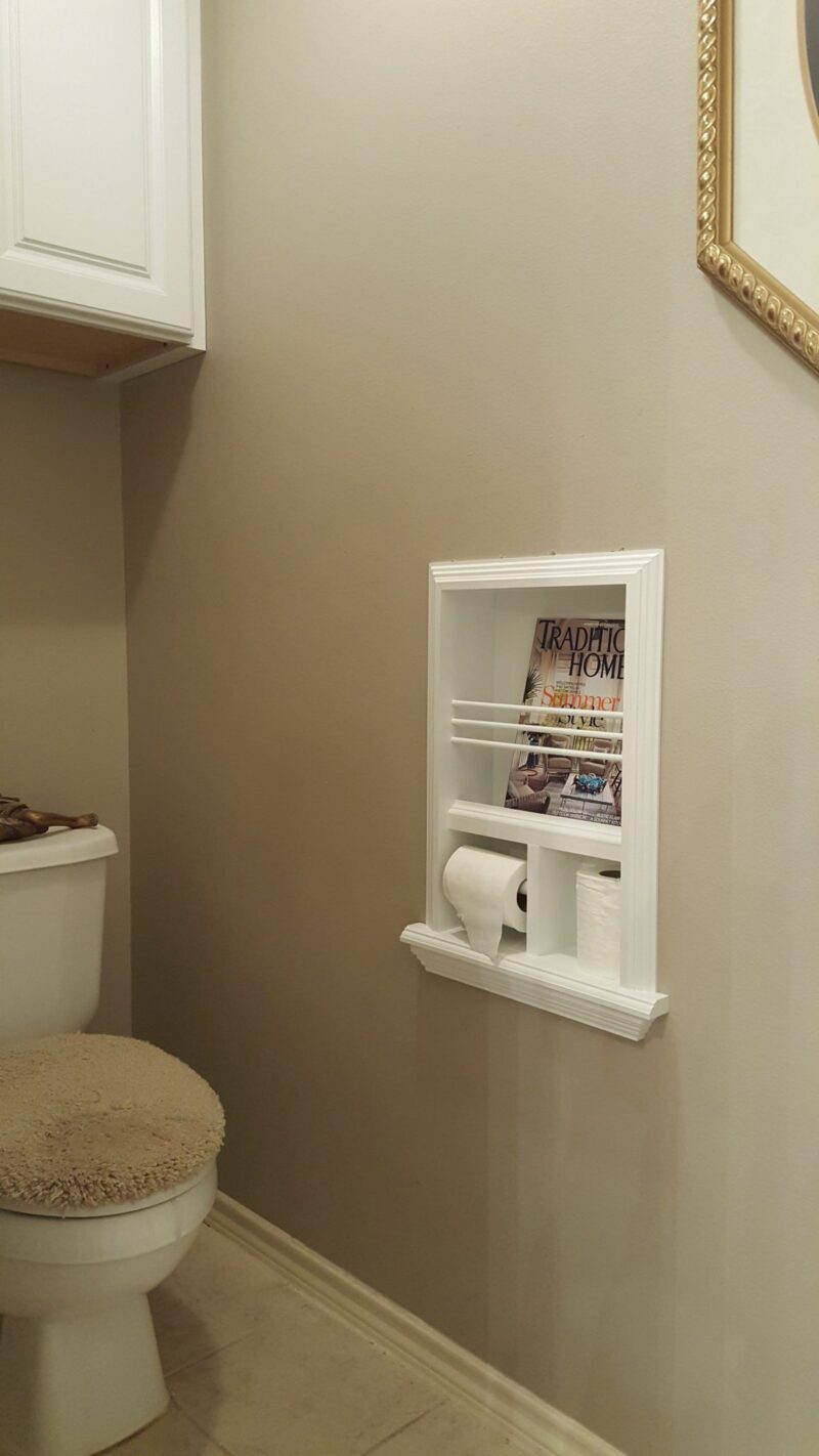 Monterey-17 Combination Toilet Paper Holder Recessed Magazine Rack - Image 2
