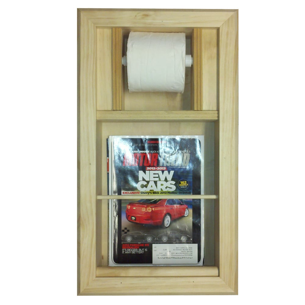 Monterey-15 Combination Toilet Paper Holder Recessed Magazine Rack - WG  Wood Products