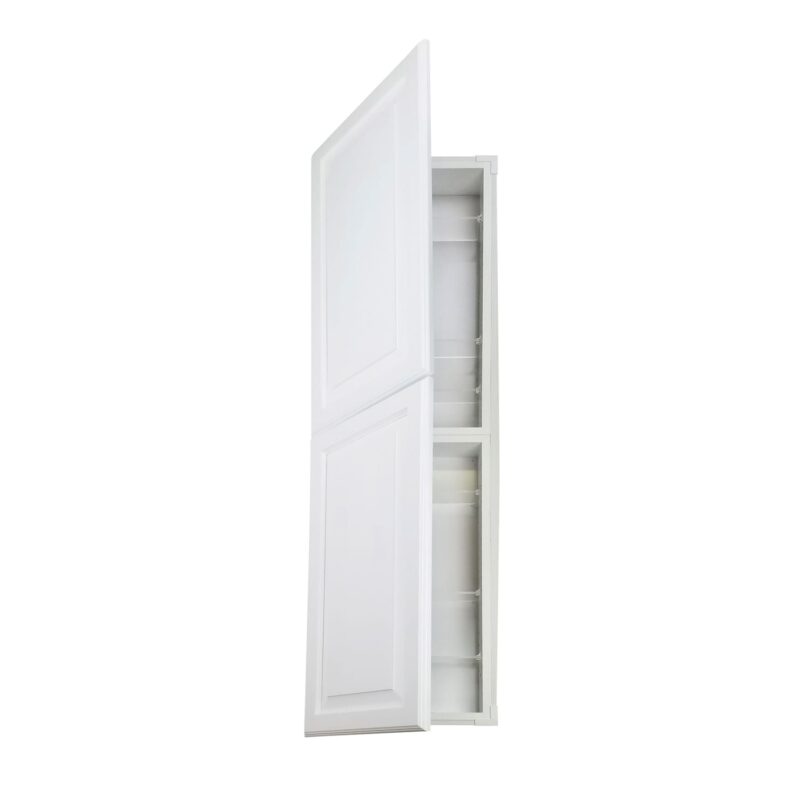 Cimmaron Raised Panel Style Frameless Recessed in wall solid wood bathroom Medicine Storage Pantry Cabinet - 14 x 56