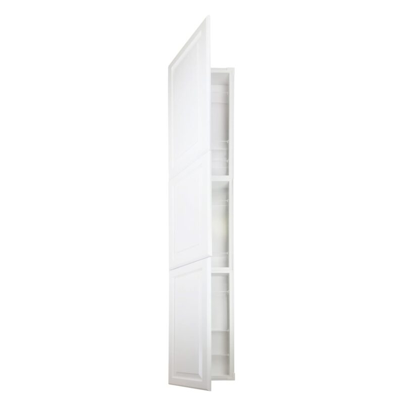 Cimmaron Raised Panel Style Frameless Recessed in wall solid wood bathroom Medicine Storage Pantry Cabinet - 14 x 78