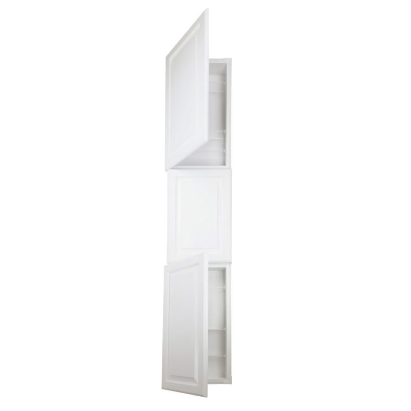 Cimmaron Raised Panel Style Frameless Recessed in wall solid wood bathroom Medicine Storage Pantry Cabinet - 14 x 78 - Image 8