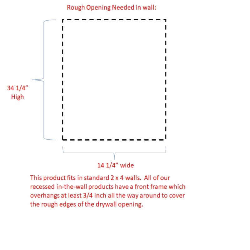 52nd Street Series Frameless Recessed in wall solid wood bathroom Medicine Storage Cabinet - 14 x 34 - Image 13