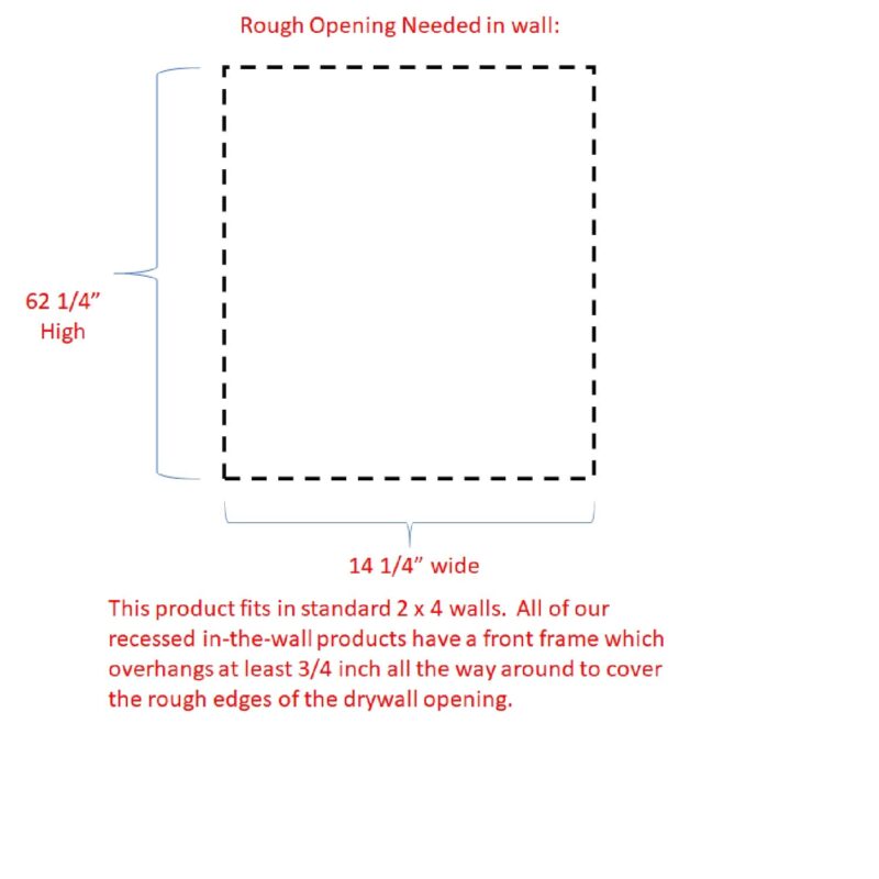 Cottage Frameless Recessed in wall solid wood bathroom Medicine Storage Pantry Cabinet - 14 x 62 - Image 12