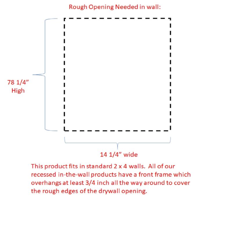 Cottage Frameless Recessed in wall solid wood bathroom Medicine Storage Pantry Cabinet - 14 x 78 - Image 14