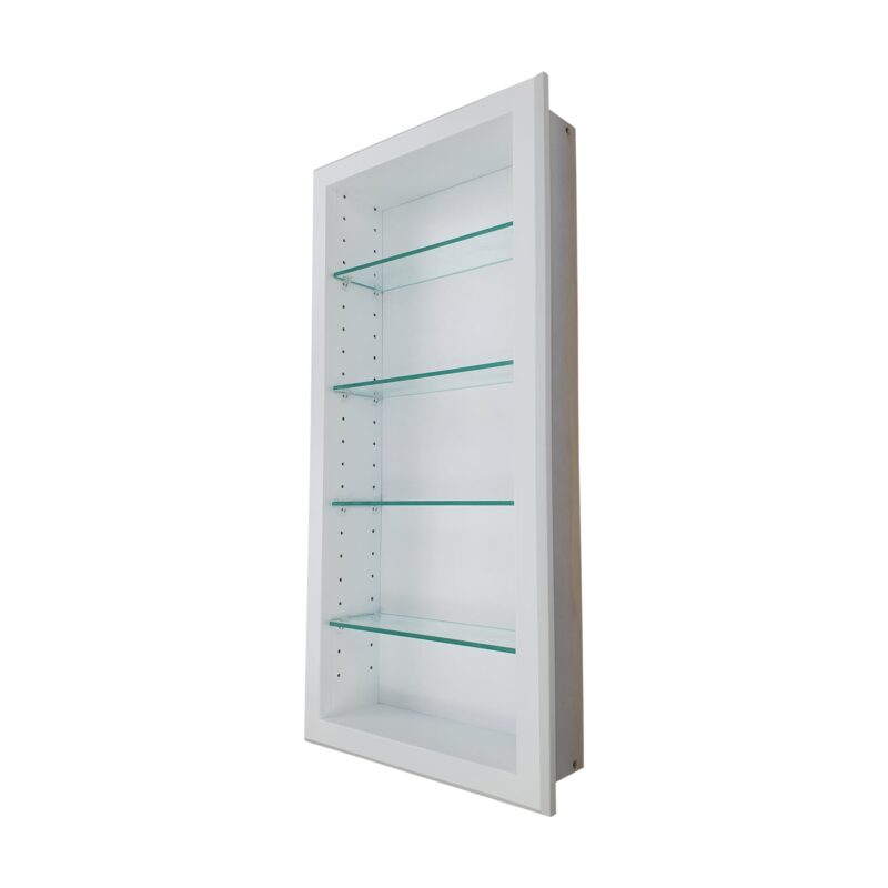 recessed medicine cabinet with shelves