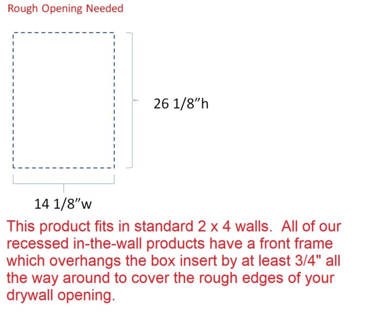 14 1/8 width x 26 1/8 height