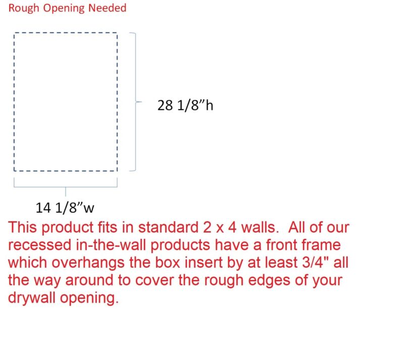 14 1/8 width x 28 1/8 height