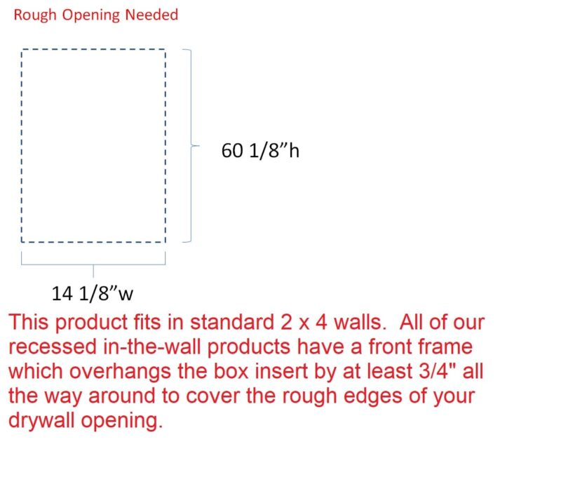 14 1/8 inches width x 60 1/8 height