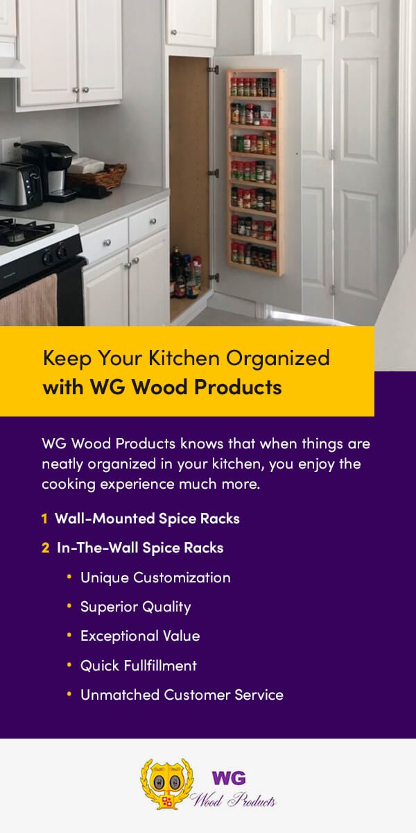 Keep your kitchen organized with WG Wood products 