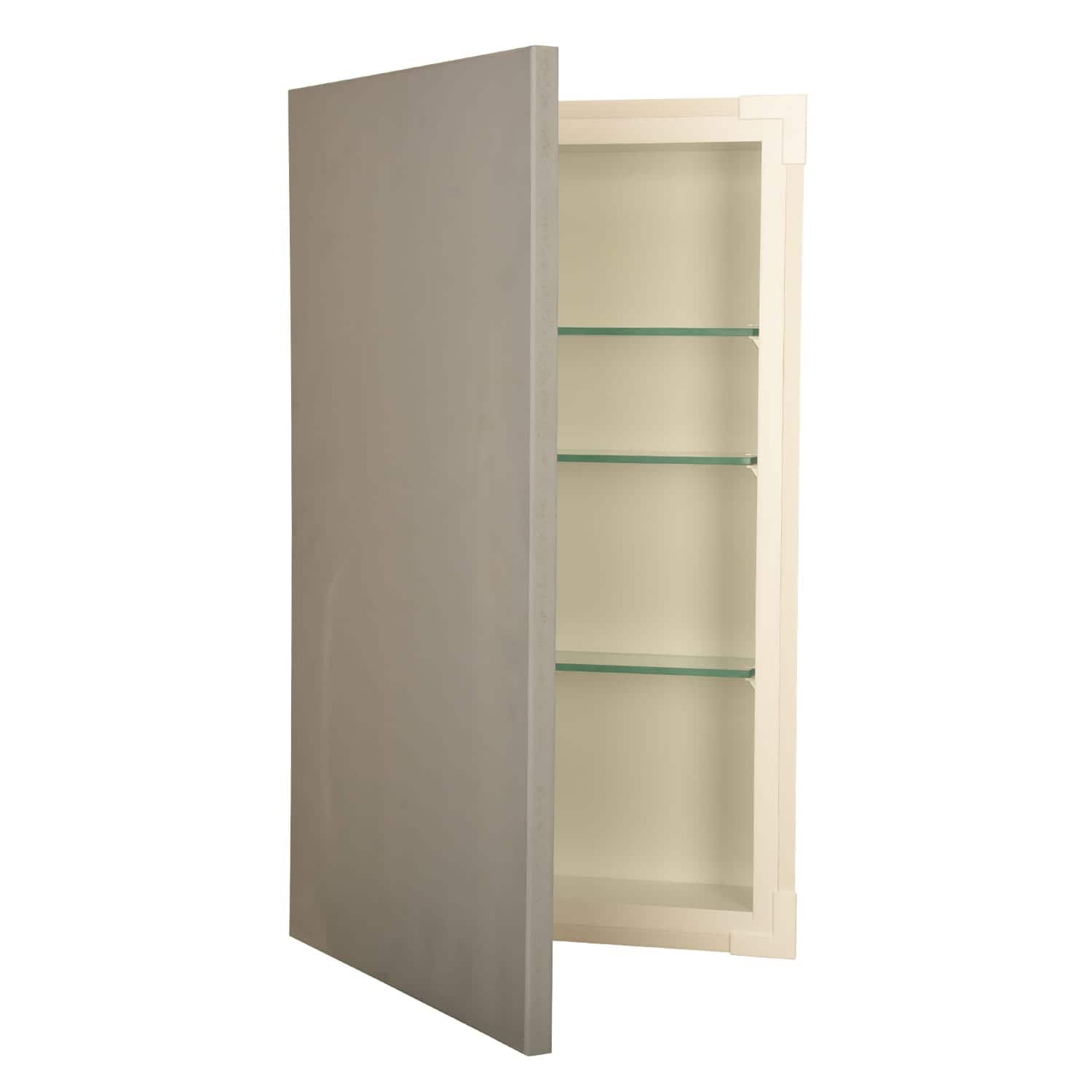 Deerfield Slab panel Style Frameless Recessed in wall solid wood bathroom Medicine Storage Cabinet - 14 x 34