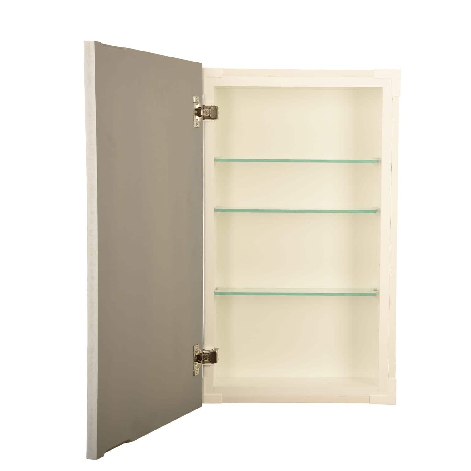 Deerfield Slab panel Style Frameless Recessed in wall solid wood bathroom Medicine Storage Cabinet - 14 x 34 - Image 2