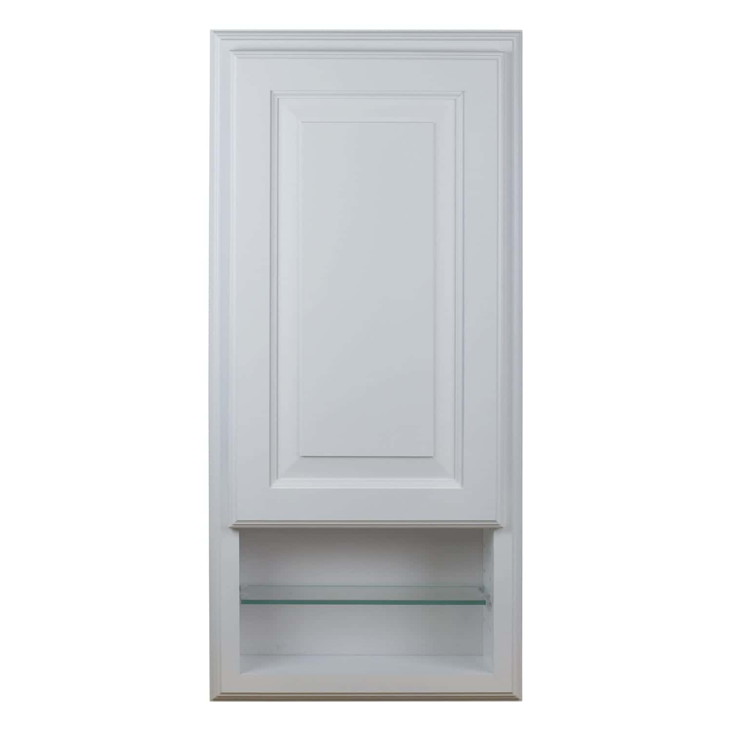 Baldwin 26"h recessed medicine storage cabinet with 8" open shelf