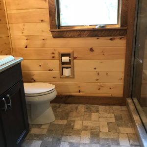 Brentwood-12 recessed in wall solid wood double toilet paper holder - holds any size rolls - 7 x 14.5 - QUICKSHIP