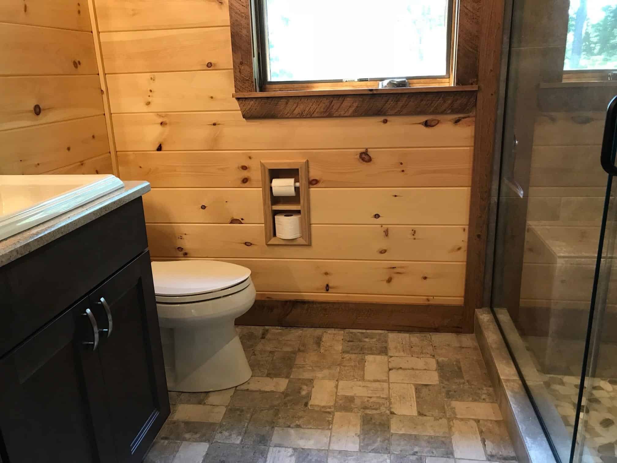 Brentwood-12 recessed in wall solid wood double toilet paper holder - holds any size rolls - 7 x 14.5 - QUICKSHIP